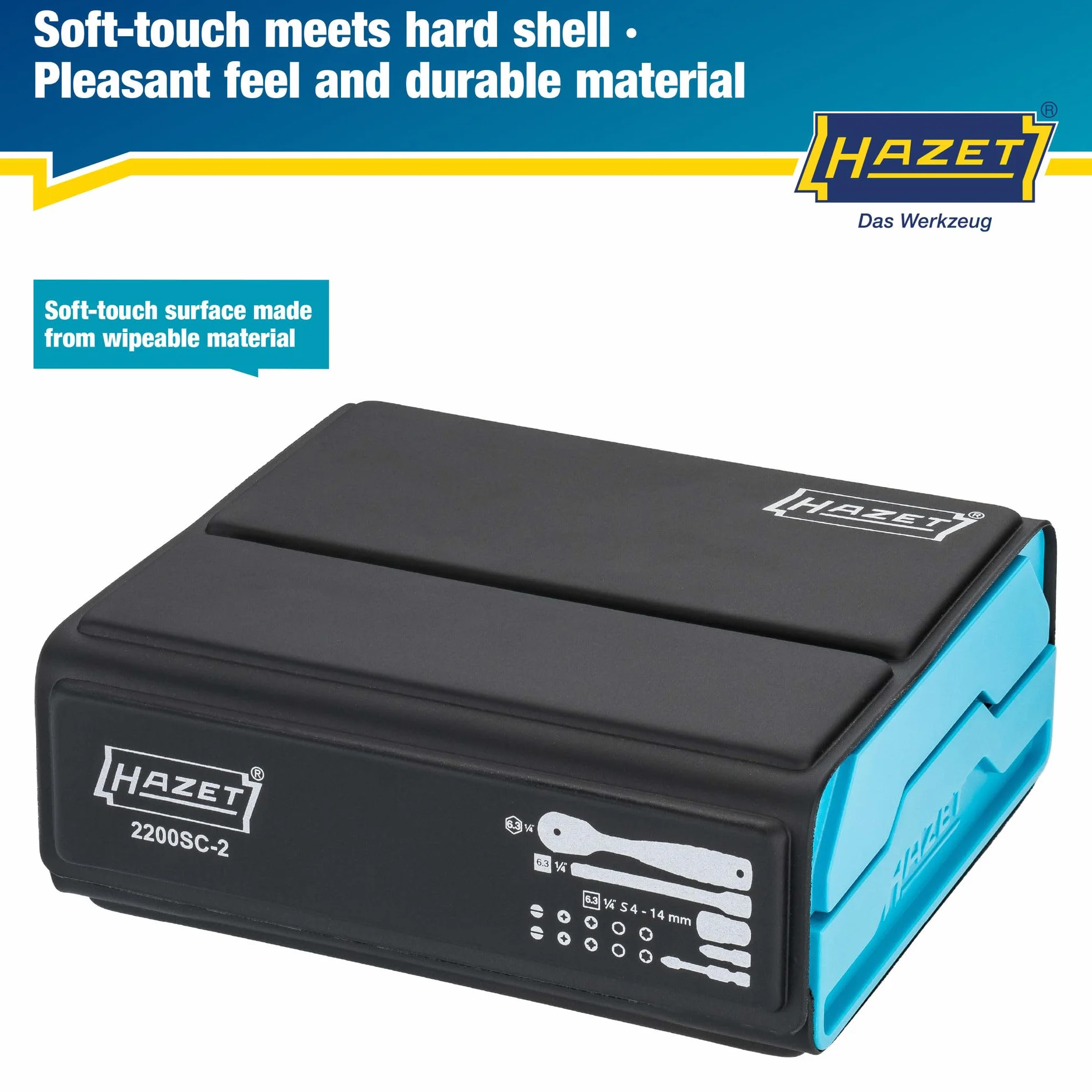 HAZET SmartCase 2200SC-2 50-częściowy zestaw kluczy nasadowych, napęd 6,3 mm (1/4 cala)