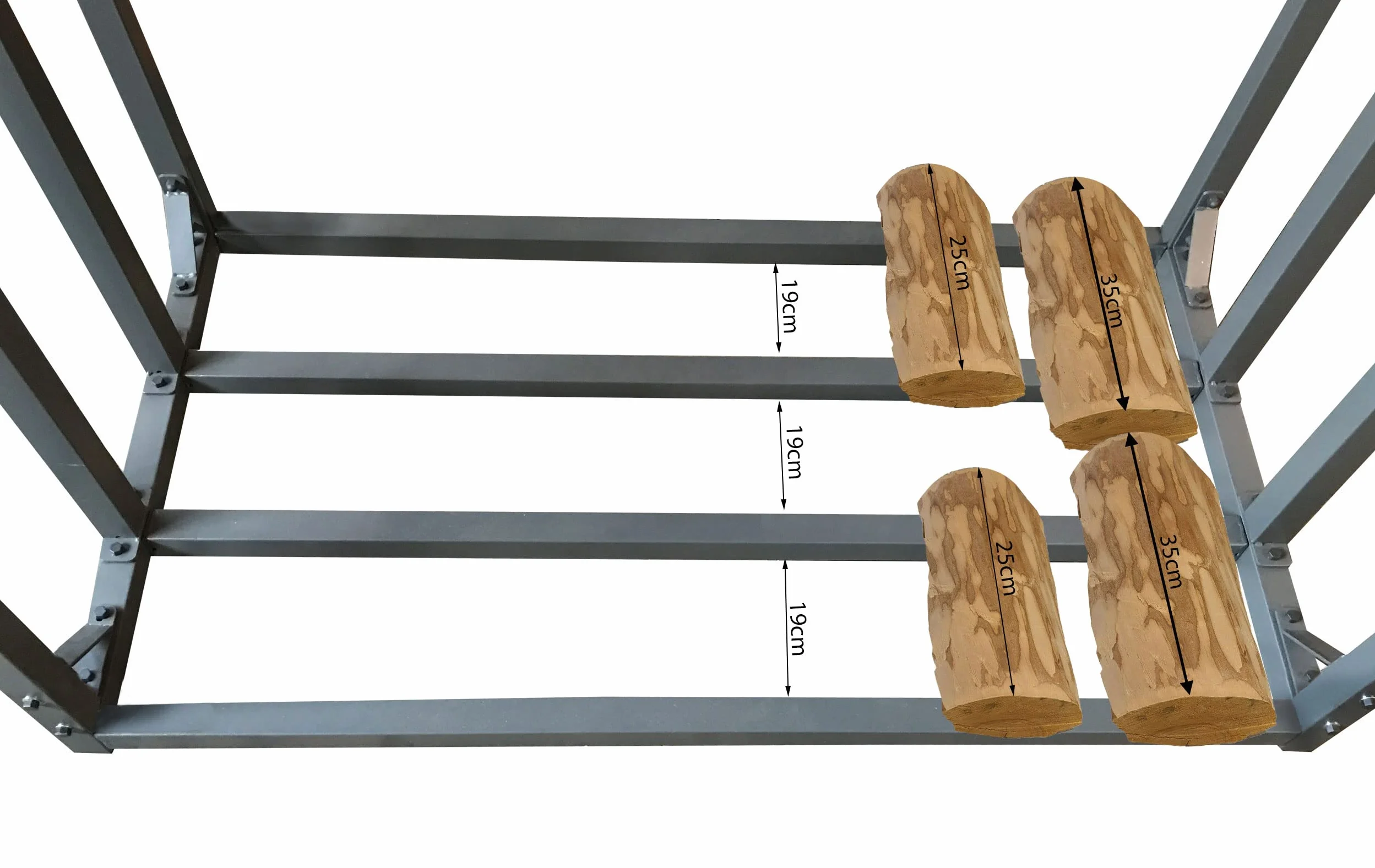 QUICK STAR Metalowy regał na drewno kominkowe antracyt XXL 185 x 70 x 185 cm, stojak na drewno opałowe do ogrodu, 2,3 m³, magazyn drewna kominkowego, pomoc do układania drewna na zewnątrz.