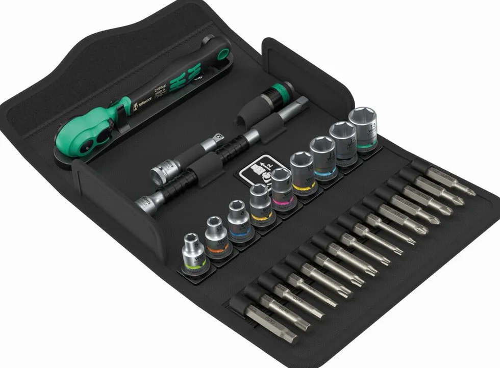 Zestaw z grzechotką 1/4" Zyklop Comfort 8100 SA 14, z przełącznikiem zmiany kierunku pracy, metryczny, 28 części
