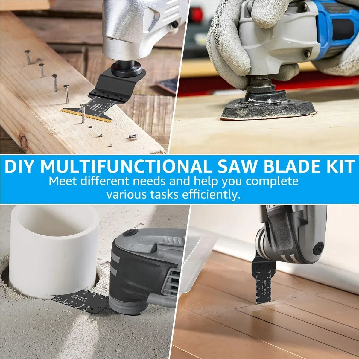 94/72Pcs Multi Cutter Blade Oscillating Blade Quick Change Multi Saw Blade With Sandpaper Metal Wood Cutting Tool(94pcs)