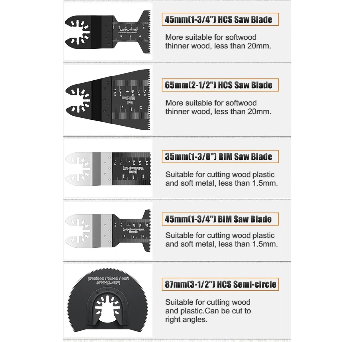 Multifunction Saw Blades Set Oscillating Quick Release For Renovator Woodworking DIY Power Tool 12-108Pcs/Set(32Pc)