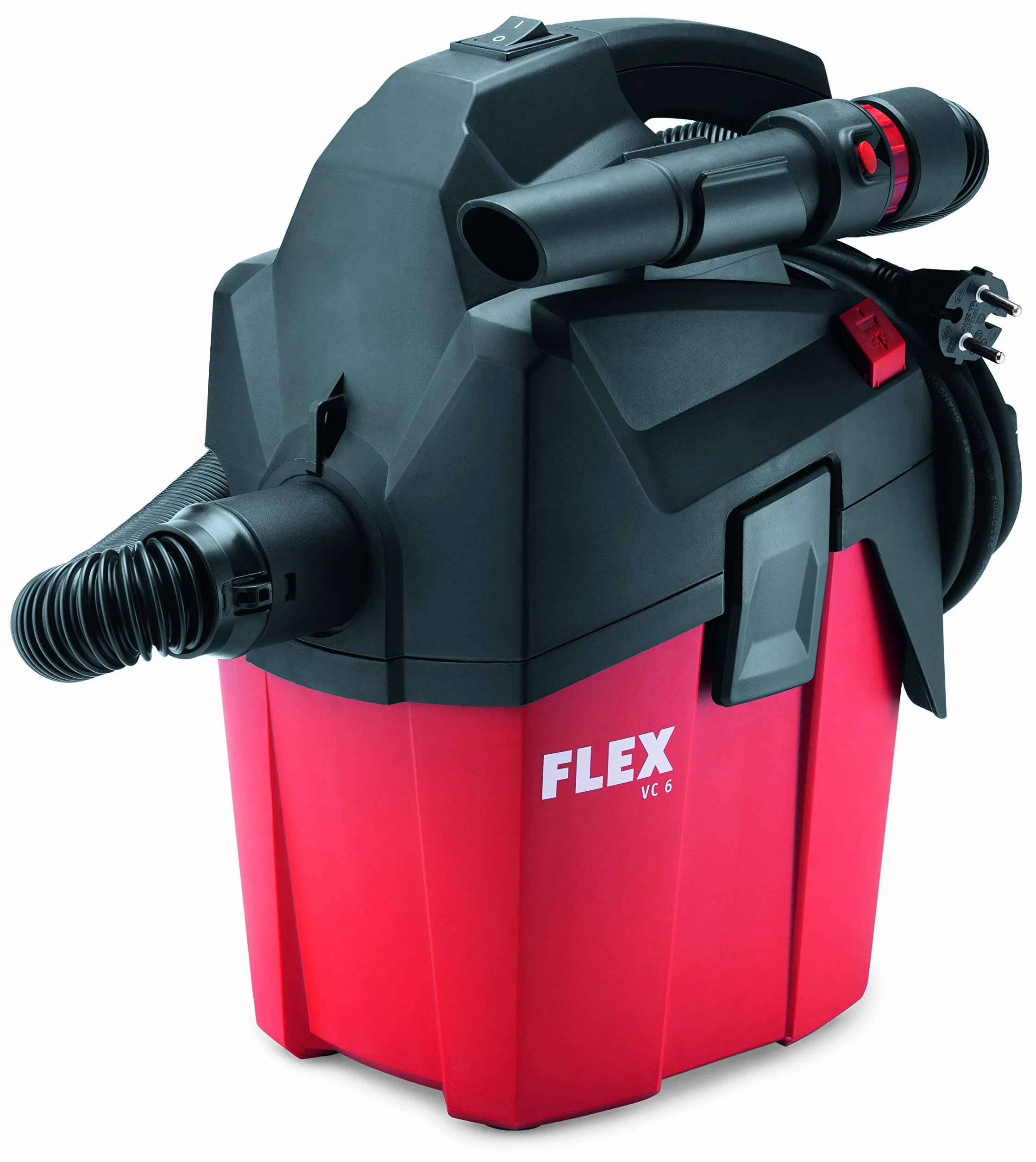 Flex Odkurzacz warsztatowy VC 6 L MC (1200 W, kompaktowy odkurzacz na sucho z paskiem do noszenia, pojemnik 6 l, odkurzacz z akcesoriami) 481513