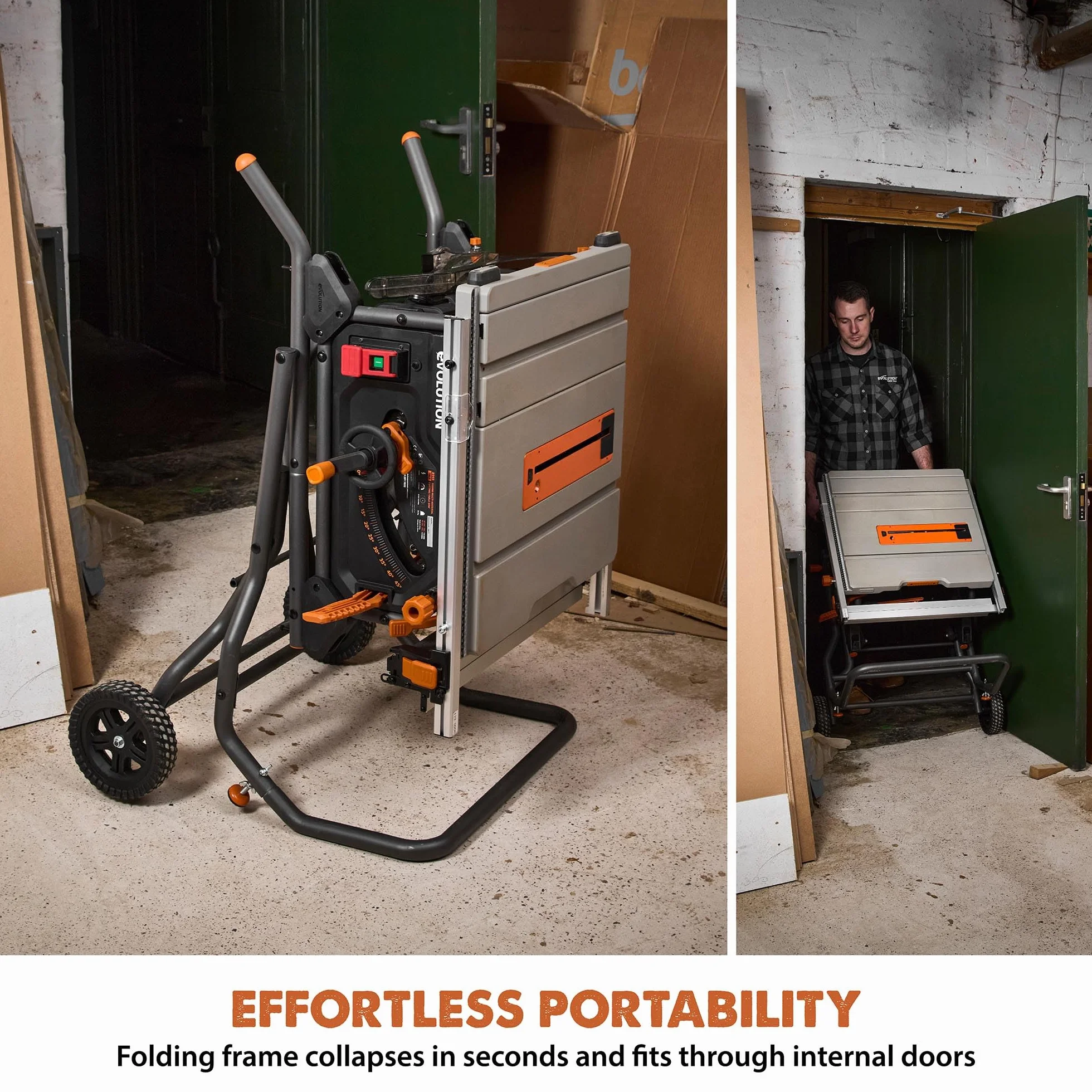 Evolution Power Tools Stojak na piłę stołową składany R255TBL R255TBL+ duże koła terenowe