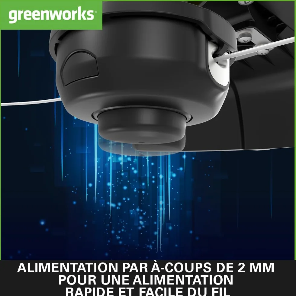 Greenworks Podkaszarka elektryczna 2w1 GST1246 (AC Electric 230V moc silnika 1200W szerokość koszenia 40cm żyłka tnąca 2mm 5500 obr/min regulowany dodatkowy uchwyt półautomatyczna szpula żyłki)