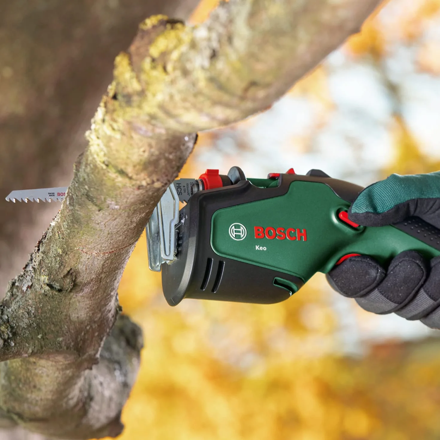 Bosch Keo Akumulatorowa Piła Ogrodowa, 1 Akumulator 2 Ah, 18 V, Średnica Cięcia 80 mm