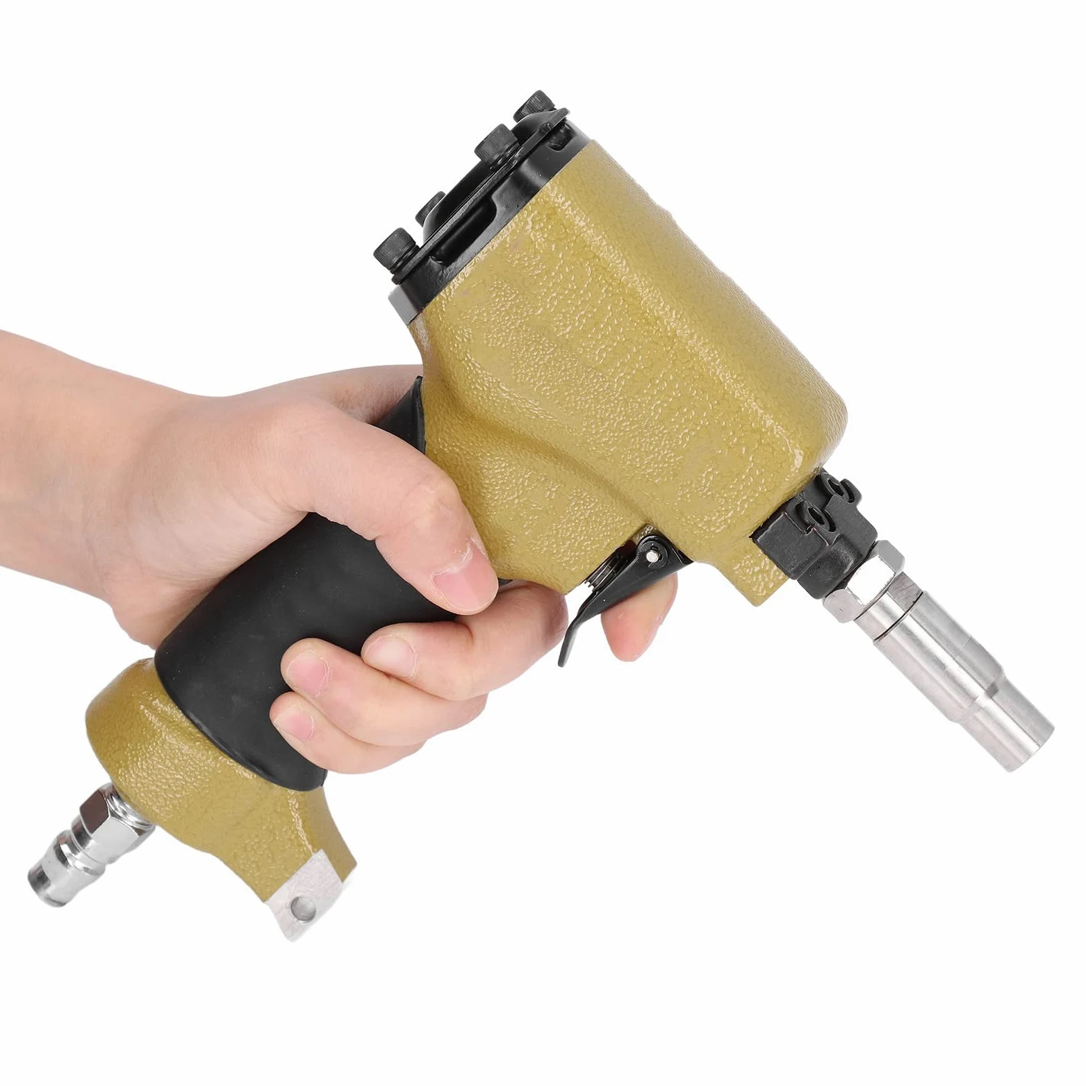 Ejoyous Pneumatyczny Pistolet do Pinezek, Pistolet Pneumatyczny ze Stopu Aluminium, Tuleja Magnetyczna od 4 do 7 Kgf Cm3, Płytka Gwoździ 54, wykończeń Tapicerskich Pokrowiec na Krzesło Obróbki