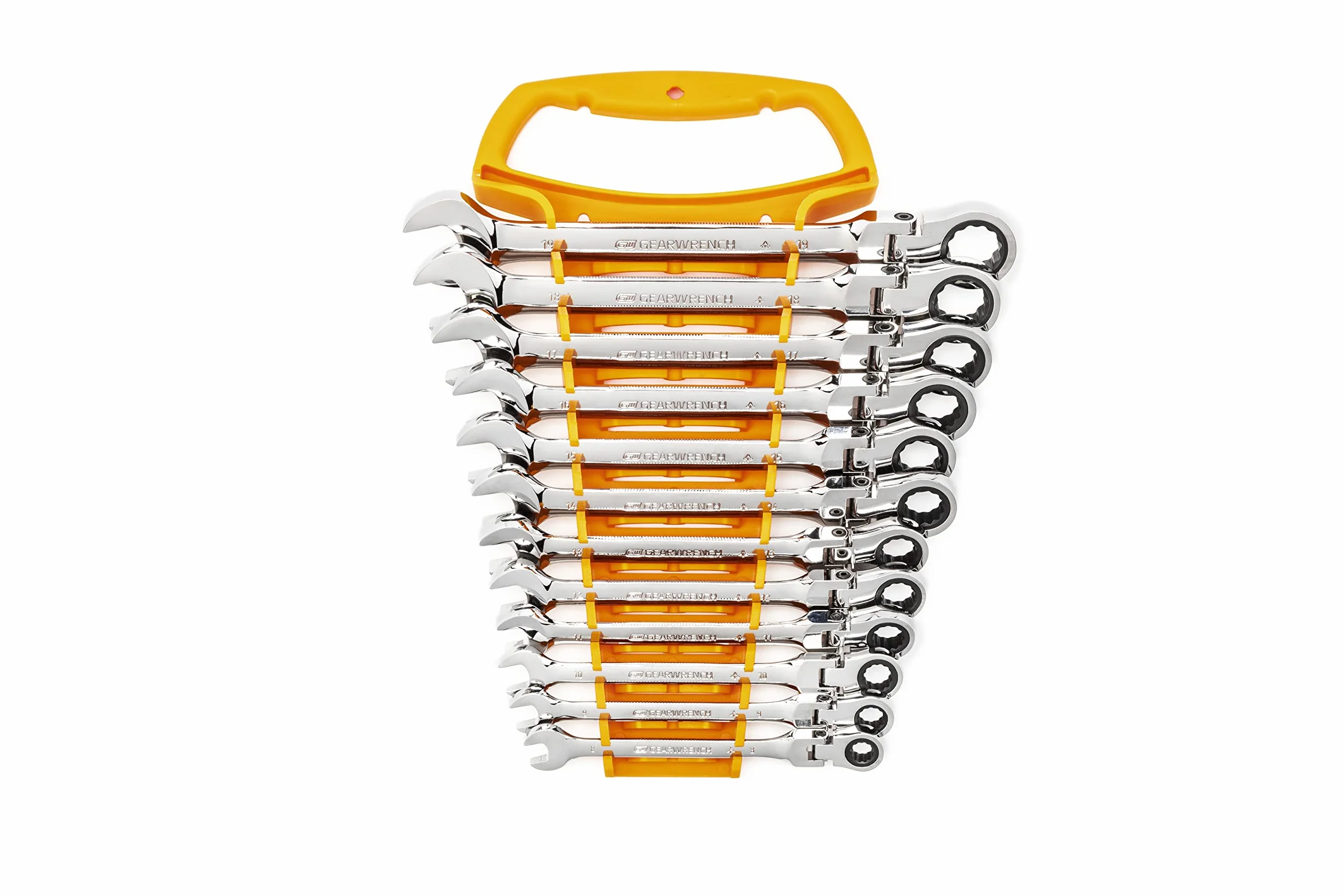 GearWrench 9901D 72-zębowy 12-punktowy zestaw kluczy płasko-oczkowych z grzechotką, 12 szt.