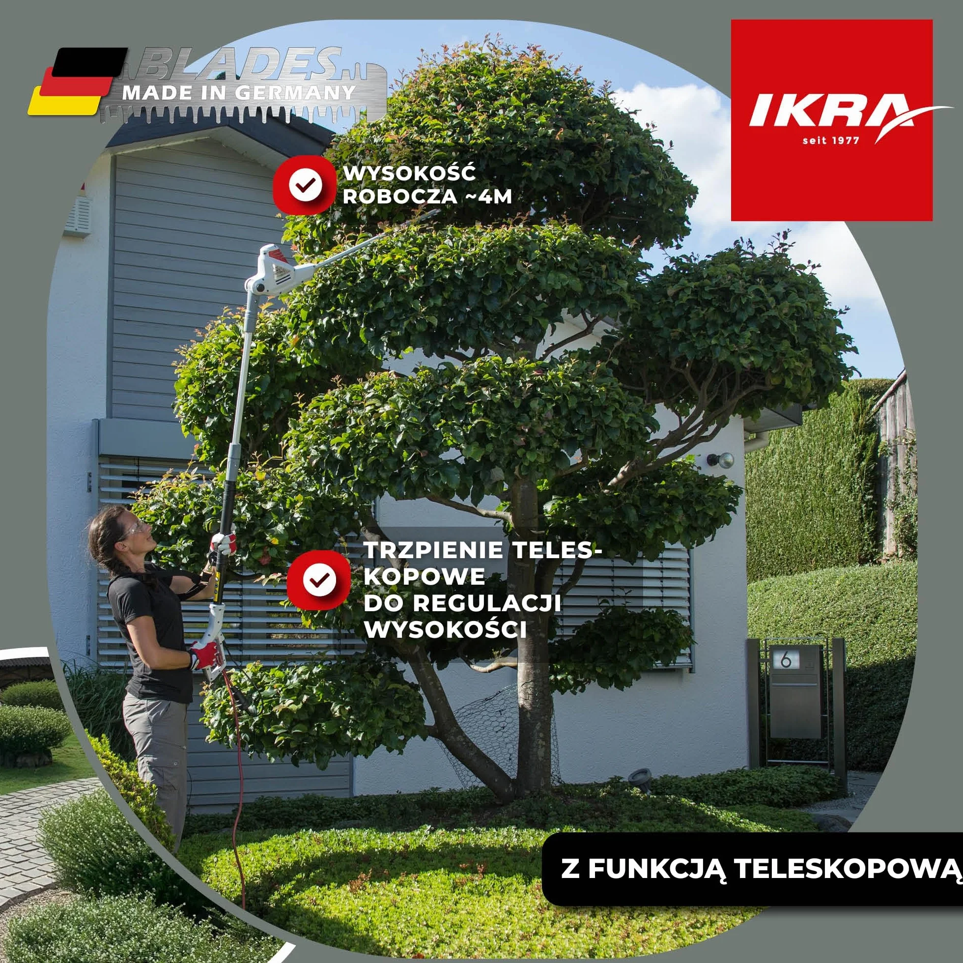 IKRA ITHS 600 nożyce do żywopłotu teleskopowe elektryczne 600 W 51 cm