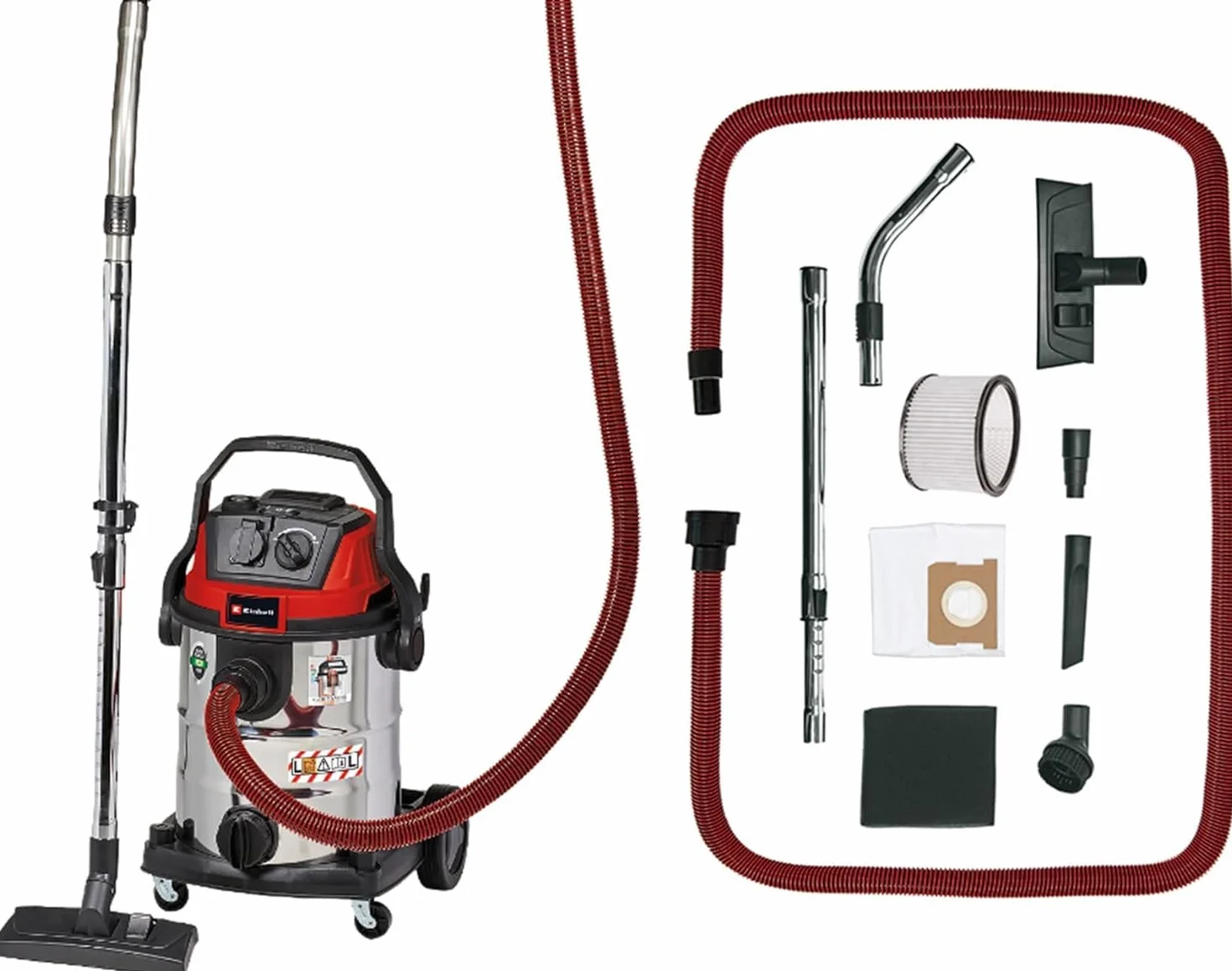 Einhell Te-Vc 2025 Sacl Odkurzacz, Czerwony/Czarny, 25 l
