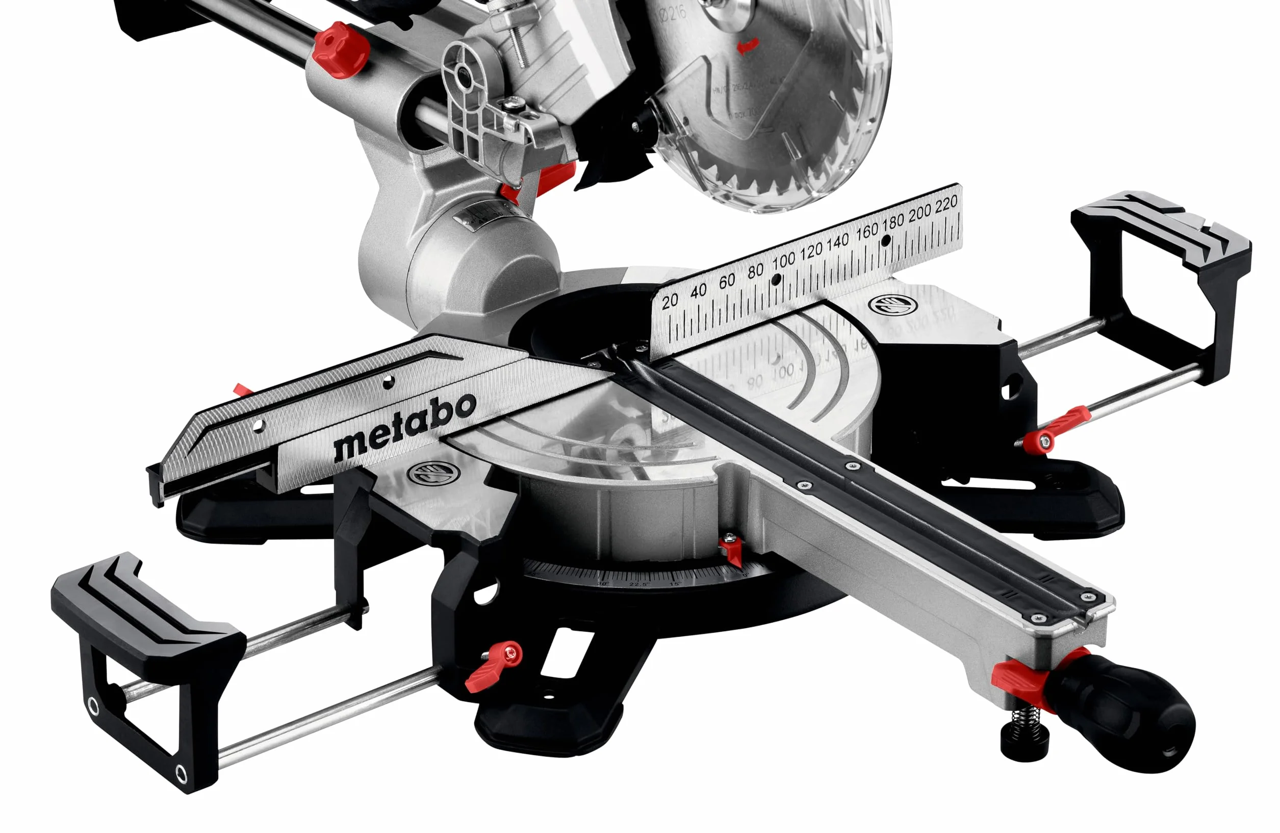 Metabo ukośnica KGS 216 M – 613216000 – Z funkcją Precision Cut Line, tarczą 216 mm i funkcją posuwu – Długość kabla 2 m