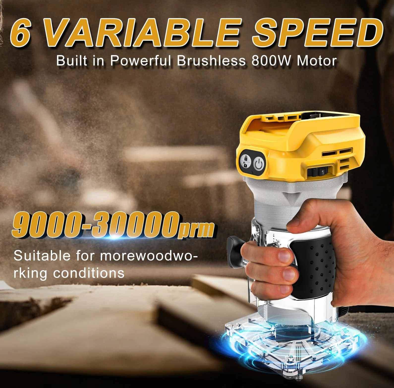 Akumulator kompatybilny z frezarką Dewalt 20V 800W 15 sztuk frezów 1/4 cala